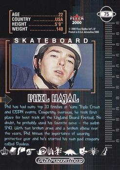 2000 Fleer Adrenaline #75 Phil Hajal Back